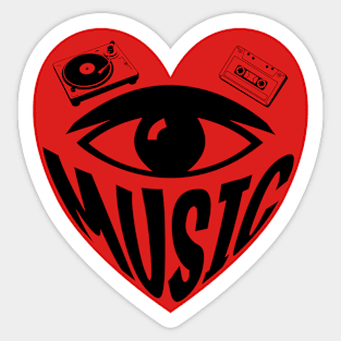 I Love Music Sticker